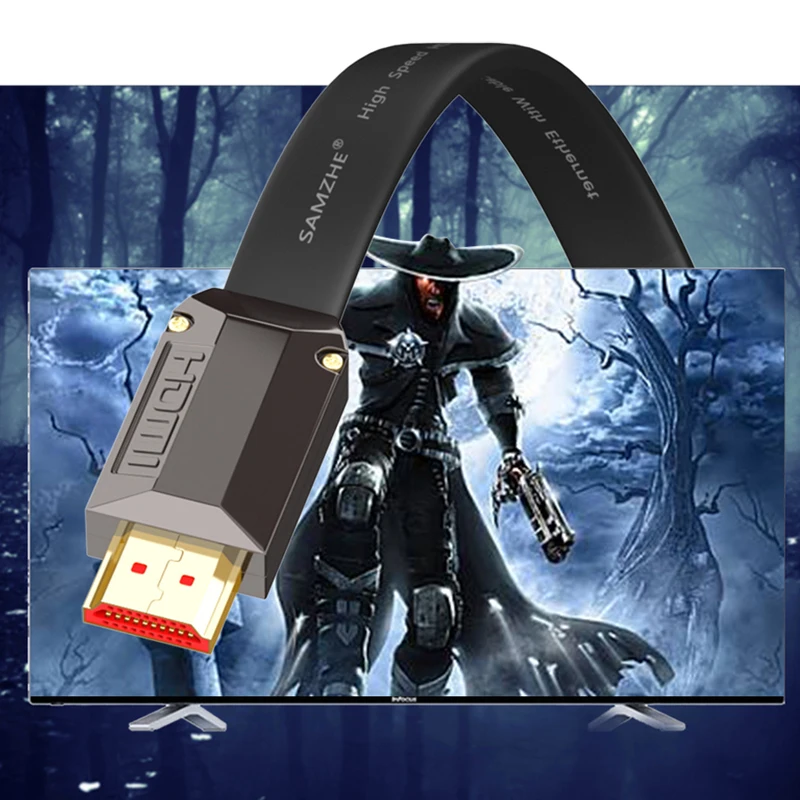 SAMZHE Плоский 4K * 2K HDMI кабель разрешение 3840*2160/60 Гц версия 2. 0 для ноутбука Xbox к