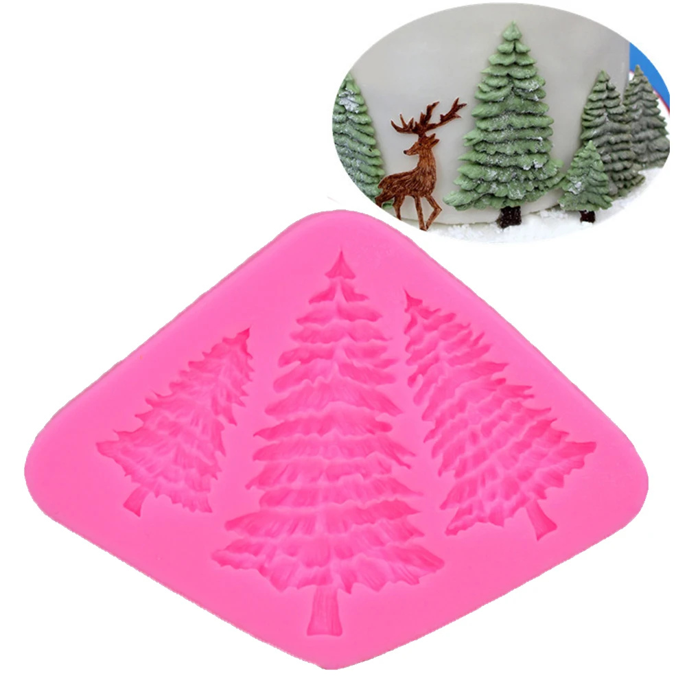 Home Baking Tool Christmas Tree DIY Decoration Cake Mould Accessories Party Silicone Kitchen Pastry Dessert Bakeware Clay