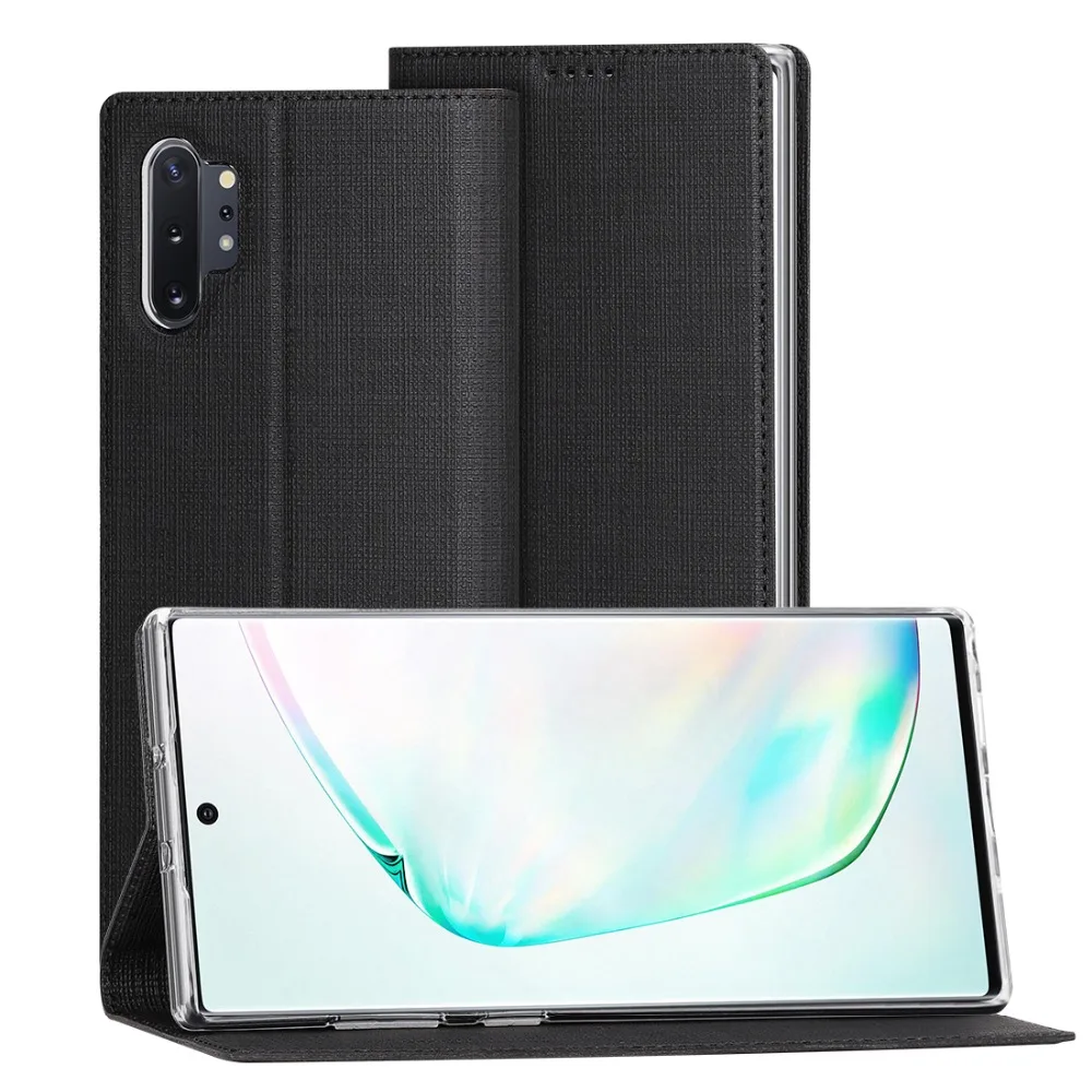 Для samsung Galaxy Note 10 Plus Чехол Кожаный Фолиант раскрывающийся чехол с подставкой и кредитными слотами для Galaxy Note 10 Plus