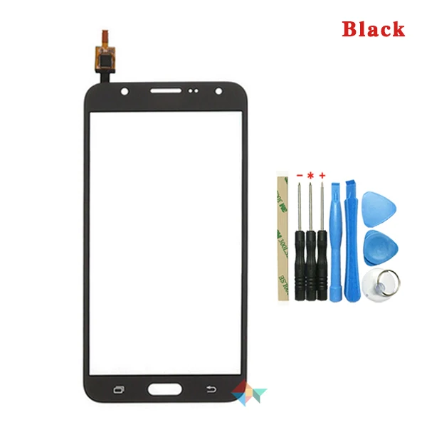 Высокое качество 5," для samsung Galaxy J7 J700F J700M J700H J700 сенсорный экран дигитайзер передняя стеклянная линза сенсорная панель+ инструмент - Цвет: Black With Tool