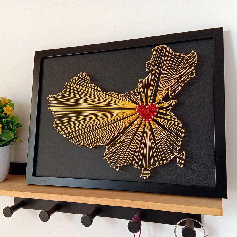 30X40 см Китай индикация плана местности DIY уникальный китайский подарок домашний декор из дерева DIY ремесла набор украшенный цепочка ручной работы художественная живопись