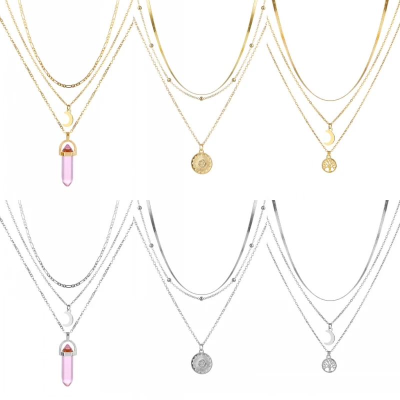 Женское многослойное колье-чокер FNIO винтажное очаровательное золотое ожерелье с