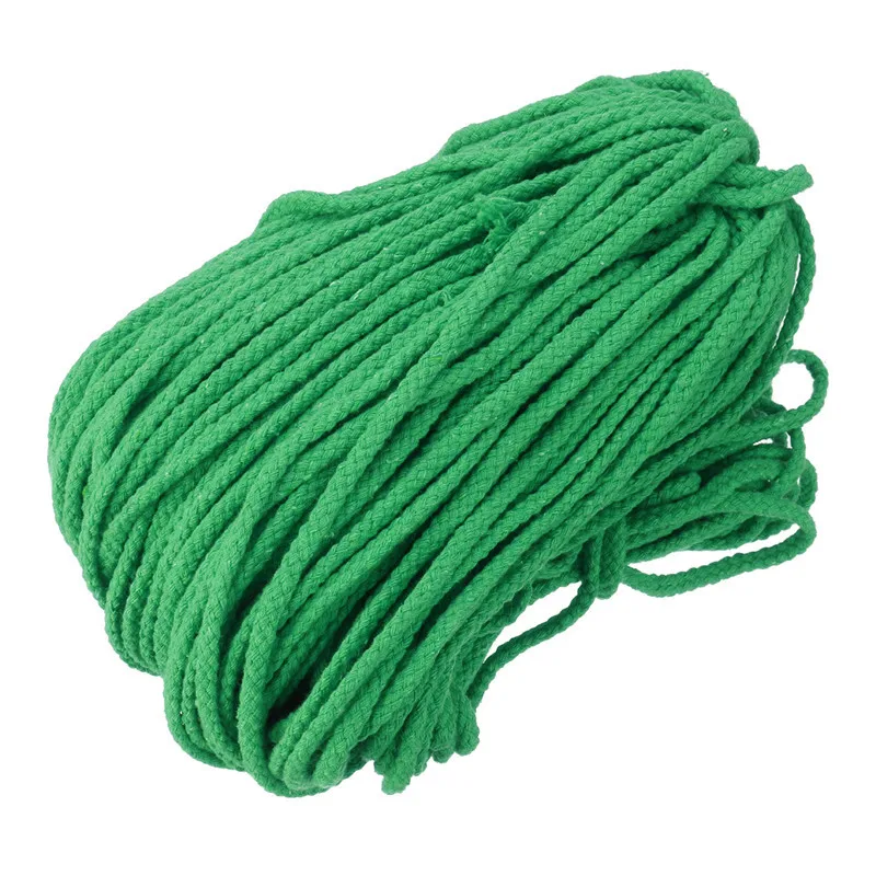 green 11 цветов, 100 м, 5 мм, 109 ярдов, хлопковая витая веревка, шнур макраме, ручная работа, плетеный шнур, текстильный Декор для дома - Цвет: green