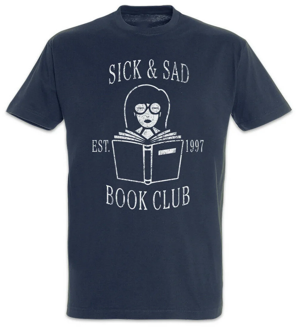 Sick & Sad/Клубная футболка с книгой, хлопковая Футболка с принтом Дарьи ситком, повседневная одежда