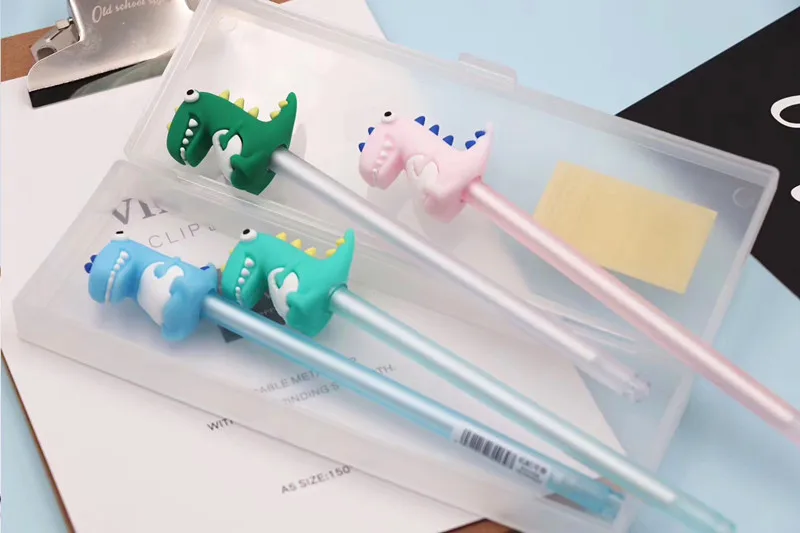 36 шт./кор. мультфильм АБС-пластик динозавр шариковые ручки caneta papelaria papeleria stabilo гелевых ручек со стирающимися чернилами 0,5 мм; каблук 16 см