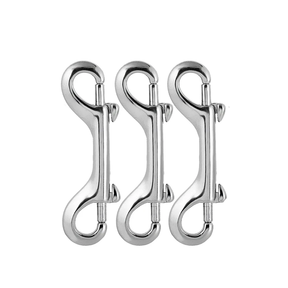 

316 Stainless Steel 115mm Double End Bolt Snap Hook Marine Grade Double Ended Snaps Diving Clips Key Ring & Pet Chains Set of 3