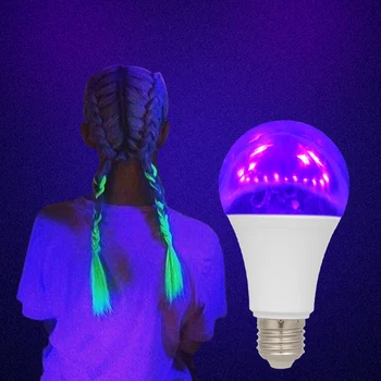 

Violet Bulb UV Black Light Bulb 2PCS E27 LED Bulb UVA Level 385-400nm Glow Effect for Black Light Party Body Paint Fluorescent