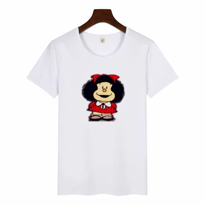 Милая футболка с принтом Toda Mafalda, женские топы с короткими рукавами для девочек, повседневные футболки кавай, модная футболка с круглым вырезом Harajuku