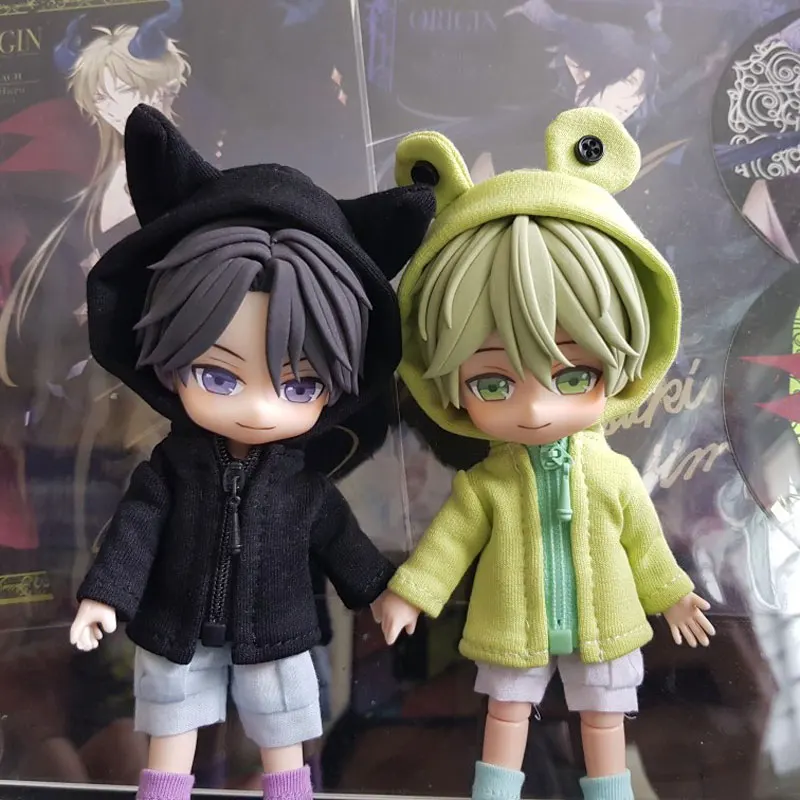 Молли ob11 свинья 1/12 bjd пальто куклы желтый с изображением утки лягушки на молнии