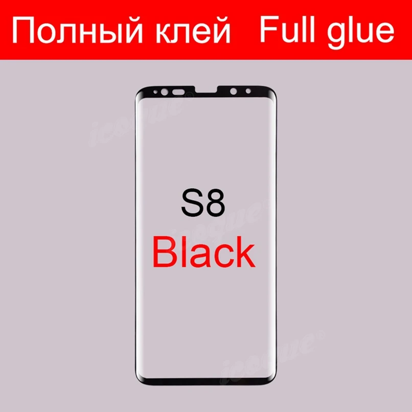 3D полное клеевое стекло для samsung Galaxy Note 10 Plus 9 8 S9 S8 S10 Plus защита экрана S9 S8 S10 Plus Note 10 Plus 9 8 Note10 закаленное стекло крышка - Цвет: S8 - Black