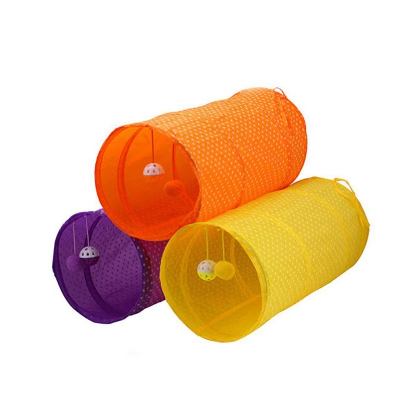 

Cat Tunnel Portable Collapsible Pet Tube Interactive Play Toy With Hanging Ball Funny ExerciserCute