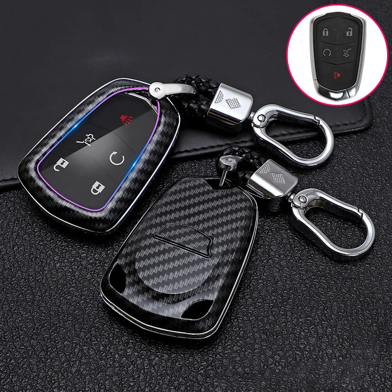 

Carbon Fiber Pattern Car Remote Key Case Cover For Cadillac Escalade ATS CTS DTS XTS ATSL XT5 CT6 XT4 XT6 Smart Key Shell Holder