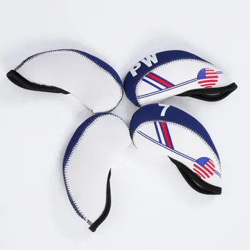 

Golf Club Cover Durable Practical Blue White American Flag Pattern Sports Equipment Movement Portable Neoprene Material