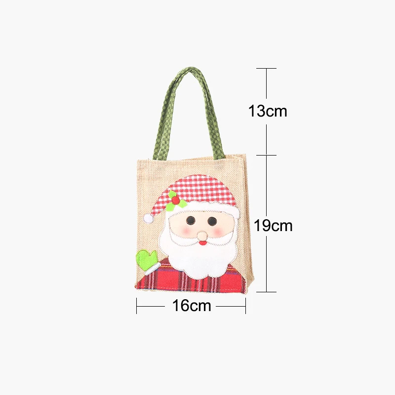 Рождественский Подарочный пакет с вышивкой Санта Клаус Снеговик рождественские украшения для дома подарок на год сумки для конфет