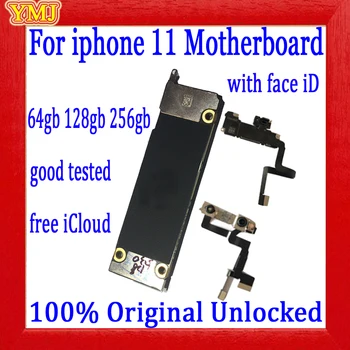 

Factory unlocked For iphone 11 motherboard with/without face ID 100% original logic board 64GB/128GB/256GB,with Free iCloud