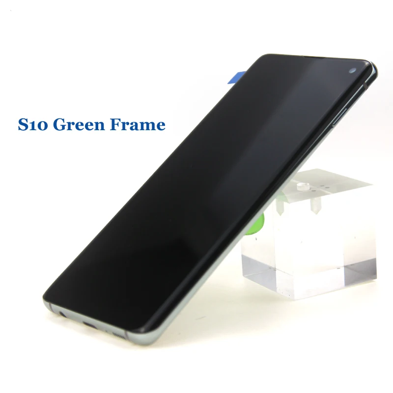 S10 Green Frame Супер AMOLED lcd для SAMSUNG S10 lcd G9730 дисплей S10 Plus lcd G975 сенсорный экран дигитайзер - Цвет: S10 Green Frame