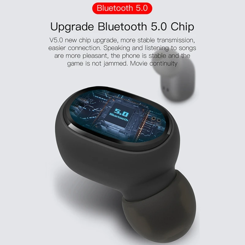 Наушники-вкладыши для Bluetooth V5.0, IPX4 Водонепроницаемая TWS беспроводная гарнитура с зарядным устройством