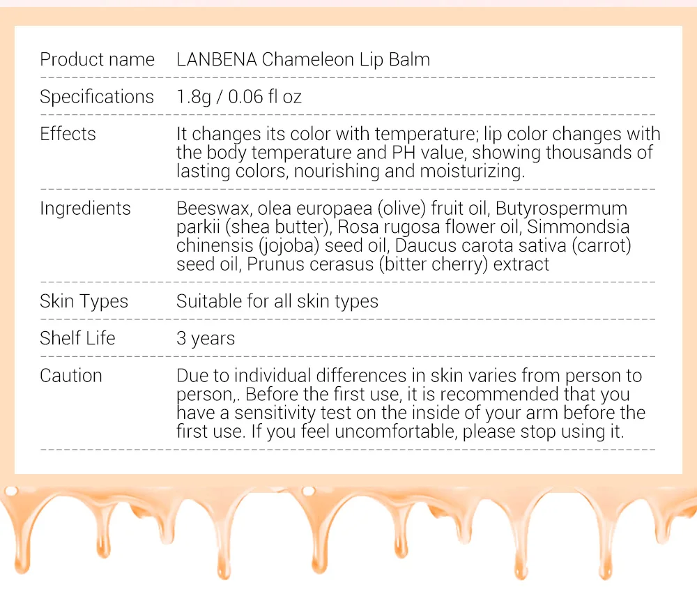 Chameleon Nourishing Lip Balm Discoloration Moisturizing Reduce Fine Lines Relieve Dry Lip Balm Enhance Elastic Lip Care LANBENA