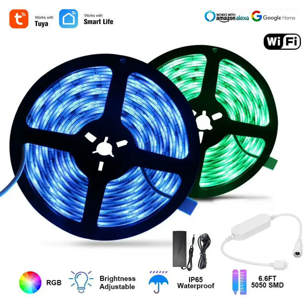 TUYA Smart life APP Wifi контроллер DC12V 5050 RGB светодиодный светильник с гибкой полосой работает с Amazon Alexa Google Home IFFFT+ power