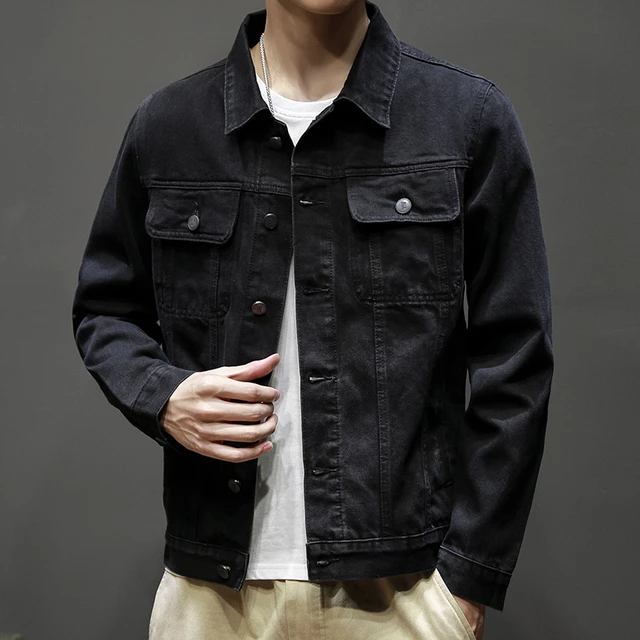 LNP Official | Norton Slim Fit Denim Jacket With Borg Collar In Washed Black