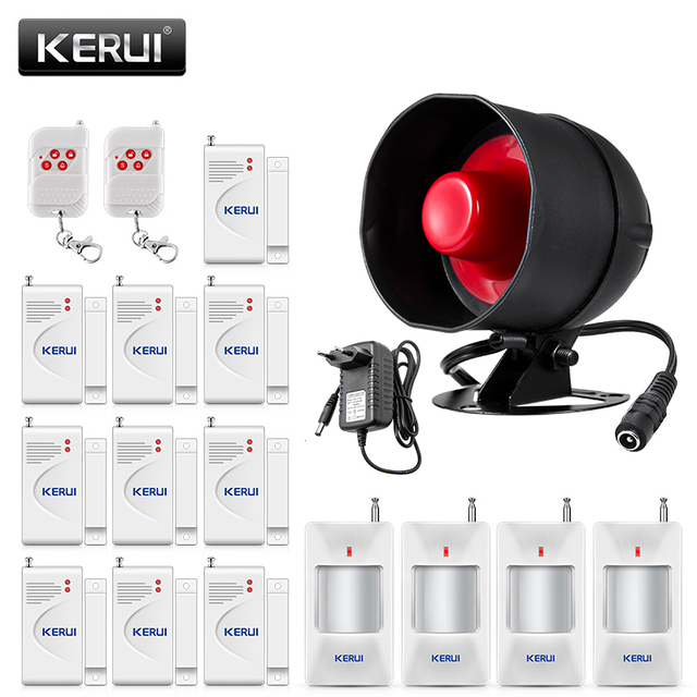 Standalone Security Alarm System Wireless Siren Motion Sensor Local Alarm Siren Horn With up to 100db Alarm Kit