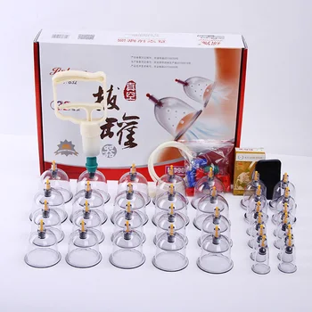 

32Pcs Cans Cups Vacuum Cupping Kit Pull Out Vacuum Apparatus Therapy Relax Massagers Curve Suction Pumps; Therapy Massagers