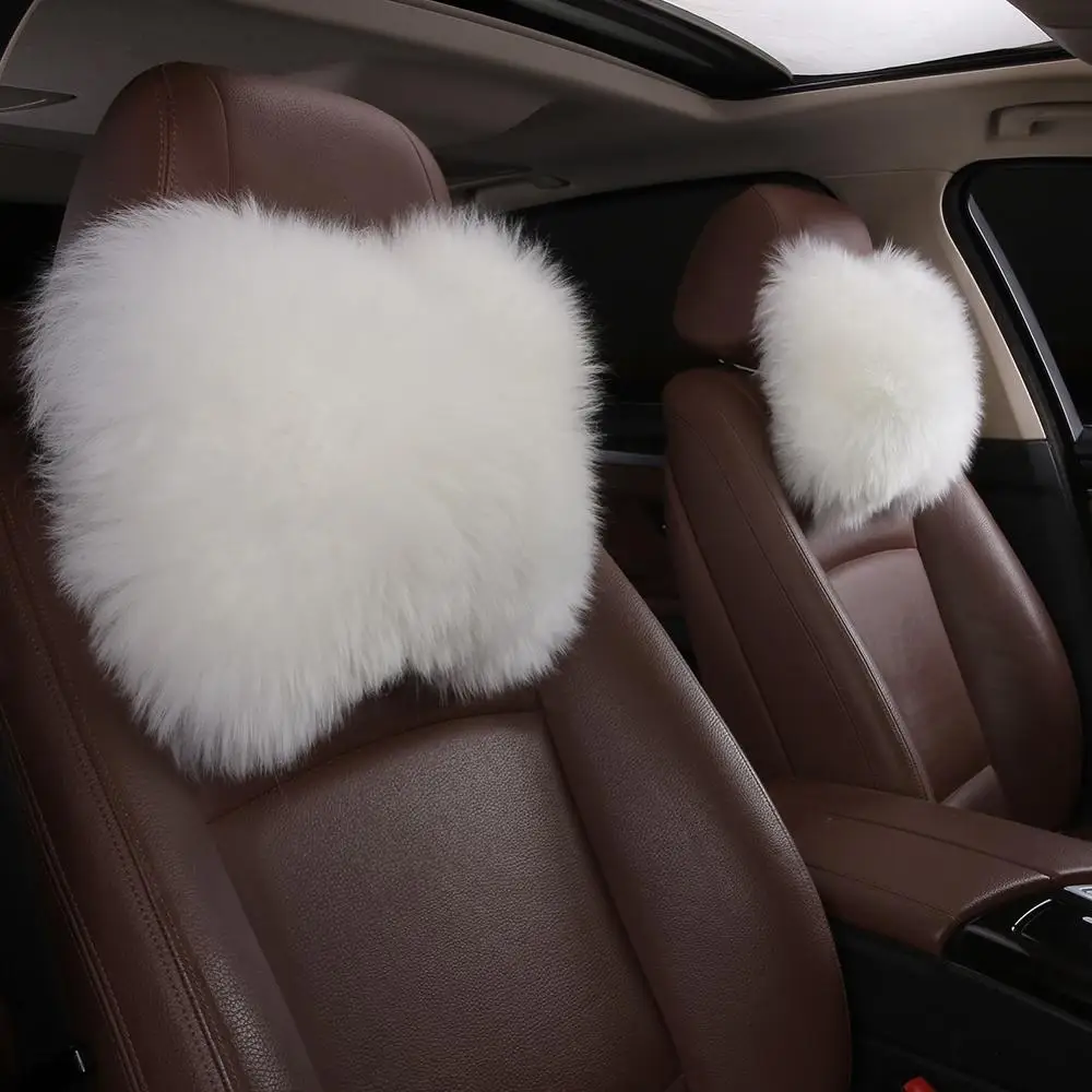 OGLAND натуральная меховая овчина Длинная шерстяная подушка для шеи автомобиля