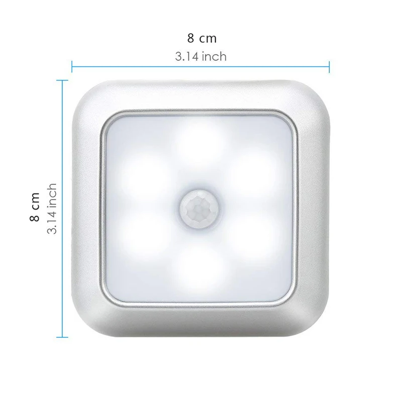 6 Led Ночной светильник инфракрасный датчик движения PIR магнитный беспроводной