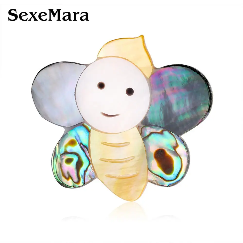 Женская акриловая брошь SexeMara металлическая в виде мультяшной пчелы аксессуар