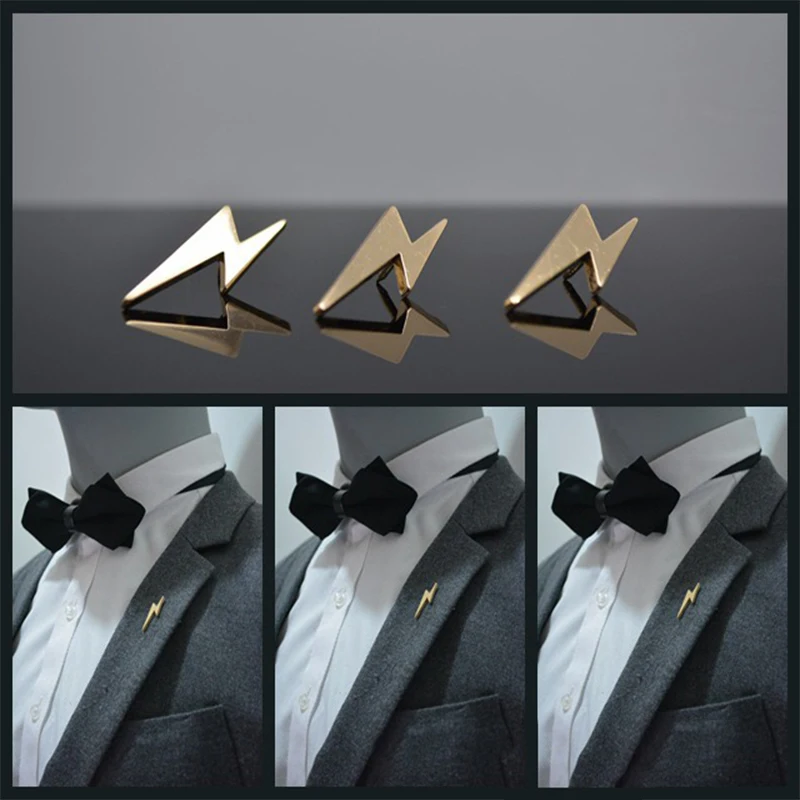 

HQbtsLJ Men's Fashion Magazine New Small Lightning Pin/Alloy Material Electroplating Lightning Pin