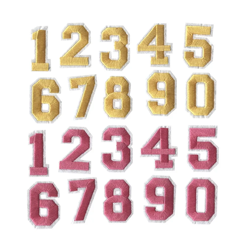 

100pcs/lot Digital Number Stickers Embroidery Iron on Patches Appliques for Clothing Decoration Sewing Accessories