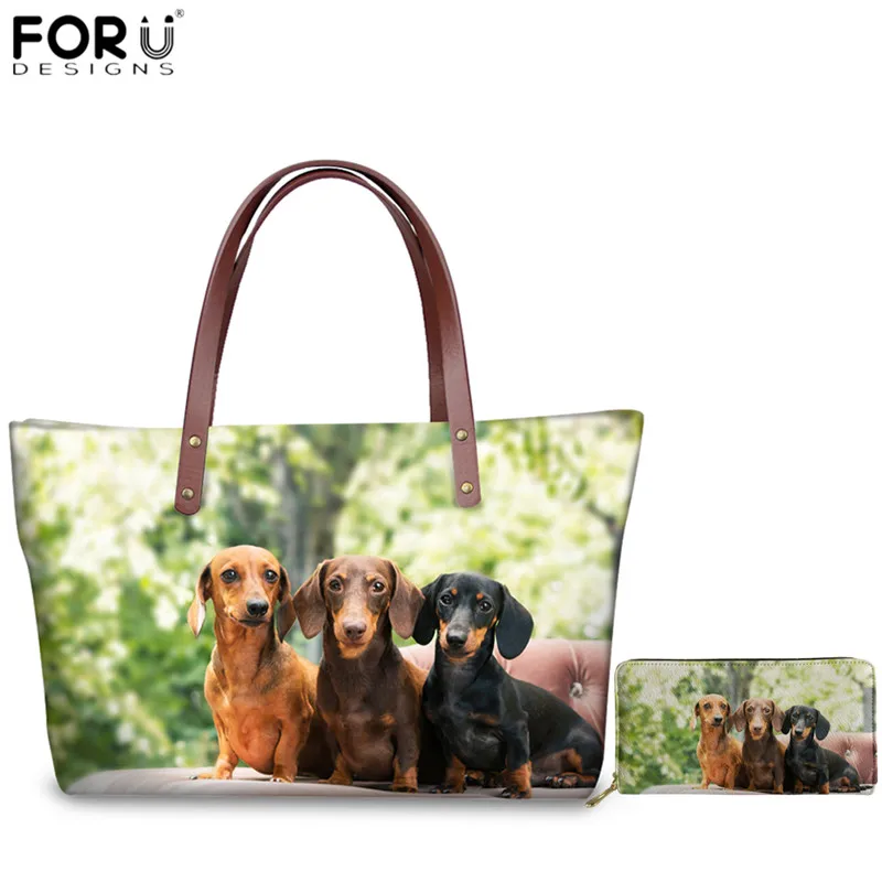 FORUDESIGNS сумки с рисунком таксы собаки 3D Животные женская сумка через плечо