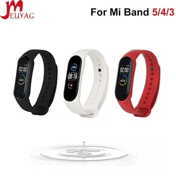 

MEUYAG Silicone strap For Xiaomi Mi Band 3 4 5 Wristband Bracelet Replacement Color TPU wrist Strap For Mi Band 5 4 3