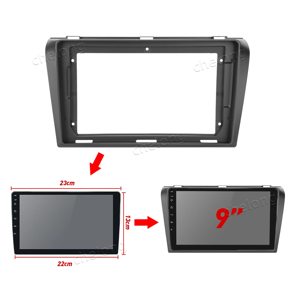 2Din рамка приборной панели автомобиля подходит для MAZDA 3 2004-2009 Автомобильный DVD gps приборная панель комплект монтажная рамка отделка рамка Fascias