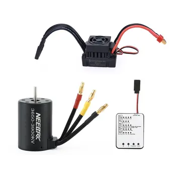 

Waterproof 3650 3100KV 3900KV 4300KV 5200KV Brushless Motor with 60A ESC w/ Program Card Combo for 1/10 RC Car Truck Toy