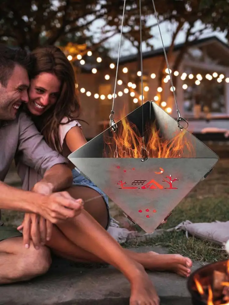 Outdoor Triangle Wood Burning Stove Triangle Suspended Platform Portable  Triangle Campfire Suspended Pit Lightweight Wooden Stov - AliExpress