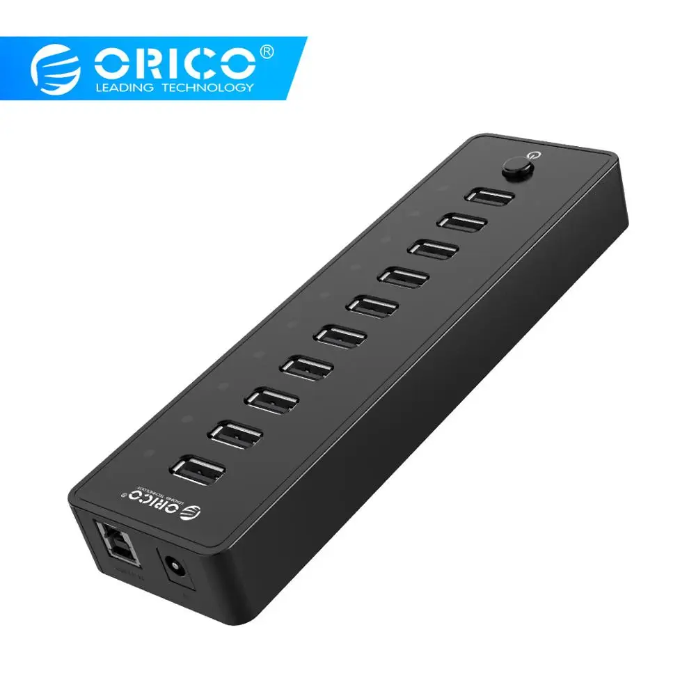 Adaptador de Alimentação de Alta Hub com 12 Usb para Computador Orico Portas Abs Usb2.0 v Velocidade Divisor Acessórios 1 m Cabo Dados Usb Hub 10