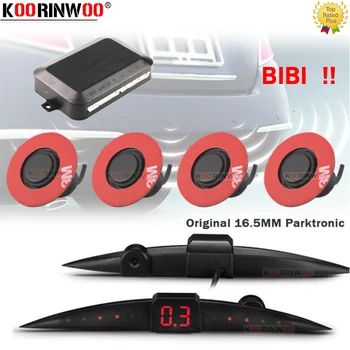 

Koorinwo Ultrasonic Car parking sensor Rotating 8 Probes Flat Radar Buzzer Reverse Parktmaster Alarm Detector Silver Black White