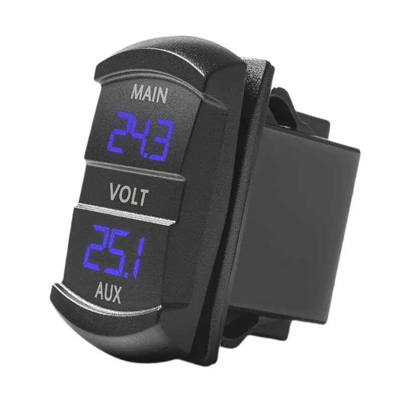 Dual Voltmeter Voltage Battery Monitor LED Display Indicator 12V-24V Car Boat