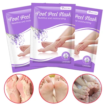 

PUTIMI 4packs Soften Feet Mask Whitening Skin Care Detox Foot Patches Exfoliating Foot Mask Peeling Pedicure Socks for Legs