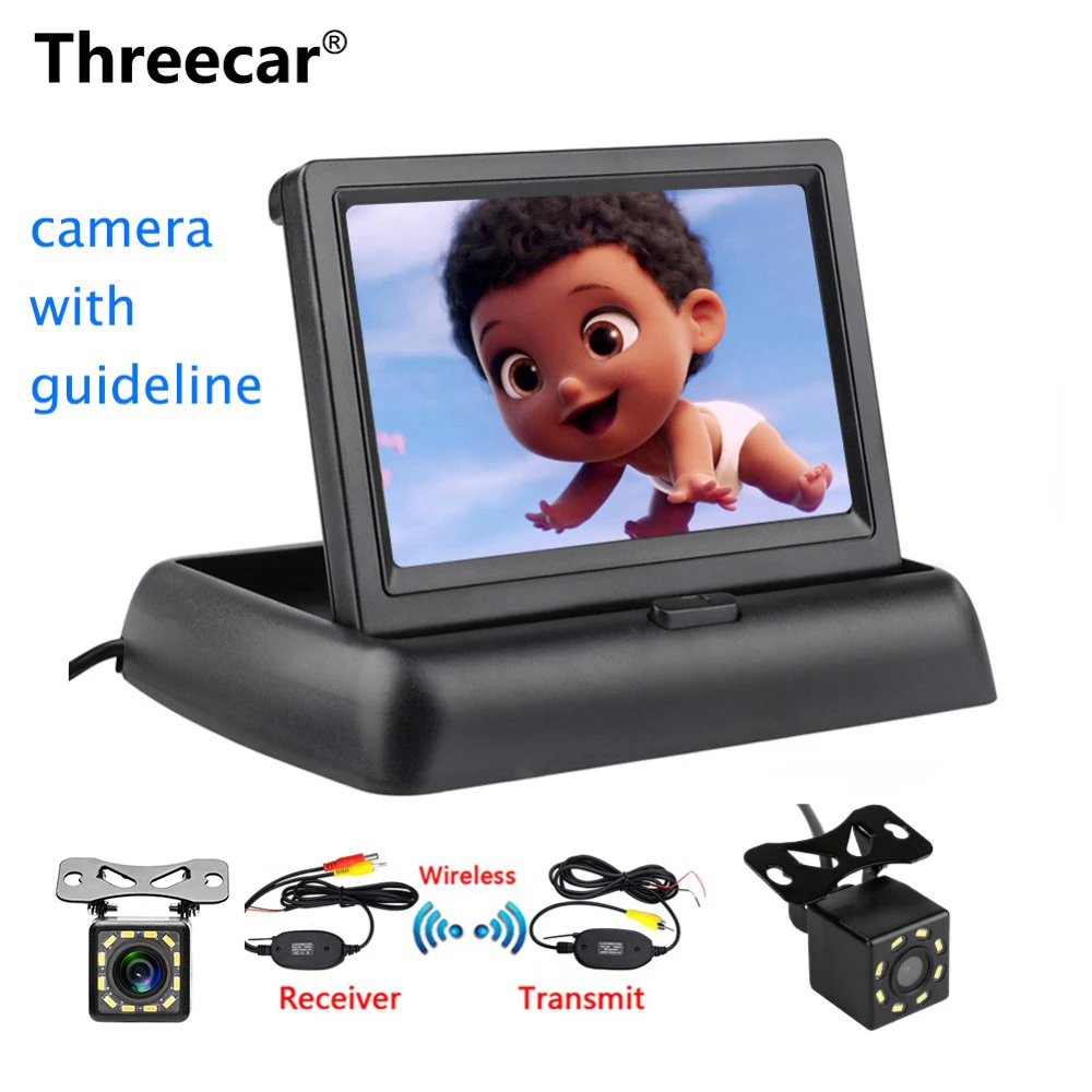 Водонепроницаемая автомобильная камера Threecar 8 светодиодов CCD универсальная HD