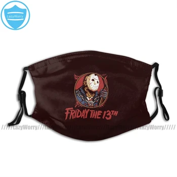 

Jason Friday The 13Th Mouth Face Mask Jason Bloody Portrait Facial Mask Cool Kawai with 2 Filters for Adult