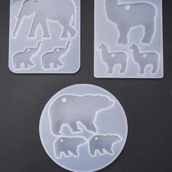 

1pcs UV Resin Jewelry Liquid Silicone Mold Elephant Polar Bear Animal Charms Molds For DIY Intersperse Decorate Making Jewelry