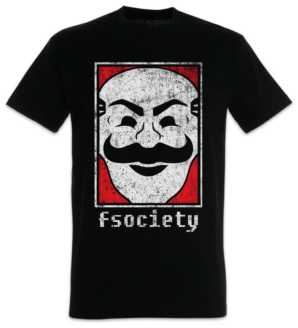 Mr. Робот Fsociety логотип Футболка-символ хакер Anonymous Virus ТВ серии футболка из дышащей