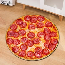 Zeegle круглый ковер для пиццы большой ковер для декора гостиной 3d Печатный Впитывающий Коврик для прихожей Противоскользящий детский игровой коврик