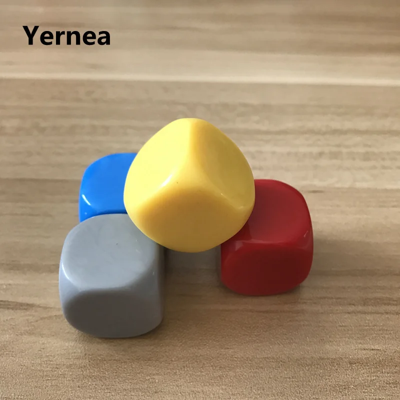 20Pcs/Lot 22mm Blank Dice Round Corner Acrylic Hexahedron Blank Dice Write Color Creativity DIY Wholesale Dice Set Entertainment 100pcs set wood cubes blocks blank dice diy tokens new products 10mm square corner color board game cubes early education
