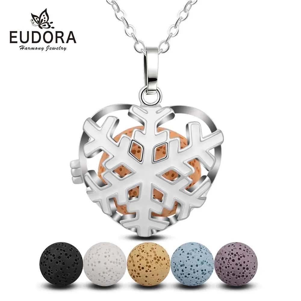 Подвеска в форме сердца EUDORA K130N20 белый кулон снежинки подходит для ароматерапии