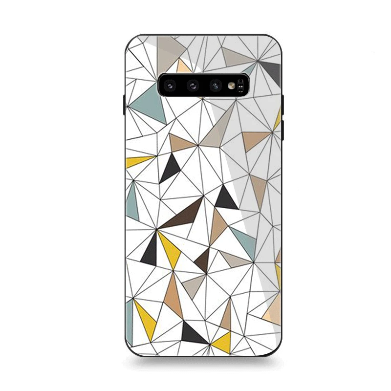 Мобильный чехол для телефона Стекло для samsung A10 A20 A30 A40 A50 A60 A70 S7 край S8 Plus Note 8 9 S10 крышка Треугольники красивый - Цвет: G11