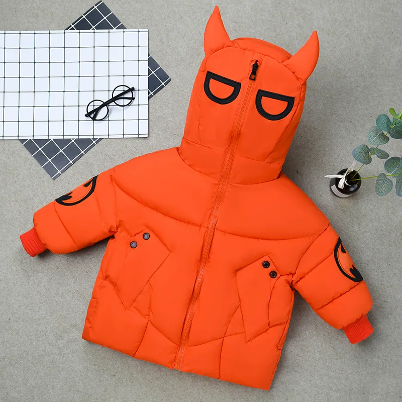 Boys Hooded Down Coat Winter Outerwear Coats Kids Thicken Zipper Sweater Warm Jacket Clothes Christmas Masked role Play Clothing - Цвет: as the picture