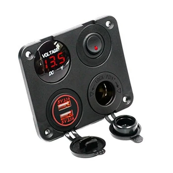 

Car Modification USB Car Charger DC Digital Display Voltmeter Cigarette Lighter Female Control Switch
